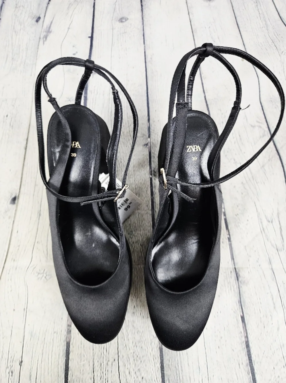 ZARA | platform closed toe ankle strap slingback high heels - Picture 3 of 15